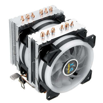 CPU Cooler 6 Heatpipe 4-Pin RGB 2x Cooling Fan For Intel 775/1150/1151/1155/1156/1366AMD