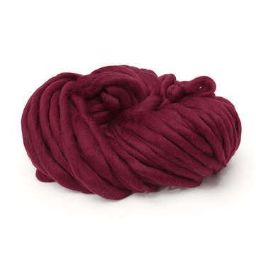 Chunky Merino Wool Yarn Huge Wool Extreme Knitted DIY Crochet Scarf Hat Sewing Kit (COLOR.: WINERED)