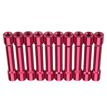 Suleve M3AS13 10Pcs M3 35mm Aluminum Alloy Standoff Spacer Round Column MultiColor... (COLOR.: PINK)