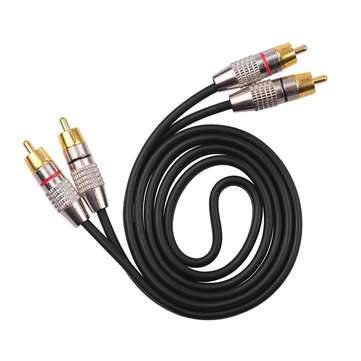 2RCA to 2RCA Male Plug Stereo Audio Video Cable for Karaoke DVD Speaker Amplifiers (LENGTH: 3M)