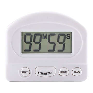 Electric Kitchen Timer LCD Large Display Digital Timer Square Cooking Count Up Co... (COLOR.: WHITE)