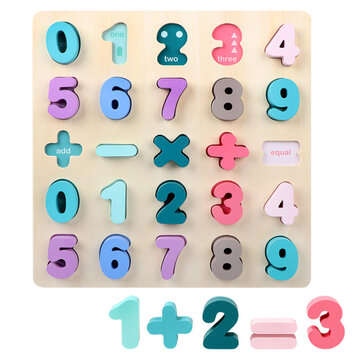 Alphanumeric Board Wooden Jigsaw Volume Wooden Baby Young Children Early Education Ed... (NUMBER: 1)