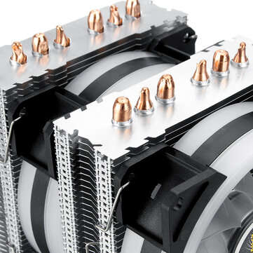 CPU Cooler 6 Heatpipe 4-Pin RGB 2x Cooling Fan For Intel 775/1150/1151/1155/1156/1366AMD