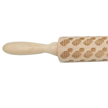 JM01691 Wooden Christmas Embossed Rolling Pin Dough Stick Baking Pastry Tool New Year Christmas Deco