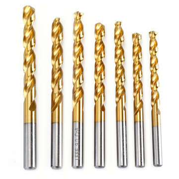 Drillpro 25Pcs Titanium Coated M42 Twist Drill Bit 8% High Cobalt HSS Drill Bit Set Industrial Grade