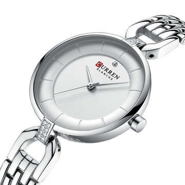 Curren 9052 Rhinestone Elegant Design Women Wrist Watch (color.: Silver)