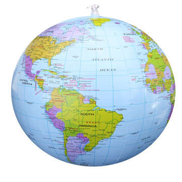 PVC Inflatable Globe Beach Ball Geography 16Inch World Map Educational Toys