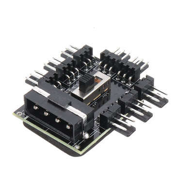 1 to 8 3Pin Fan Hub PWM Molex Splitter PC Mining Cable 12V 4P Power Supply Cooler Cooling Speed Cont