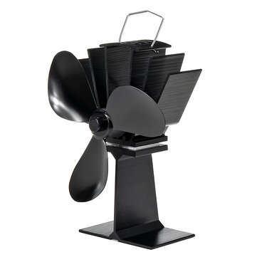 EQ2-BK(3BL) Heat Powered Wood Stove Fan Silent Eco-Friendly Fireplace Fan for Wood Log Burner