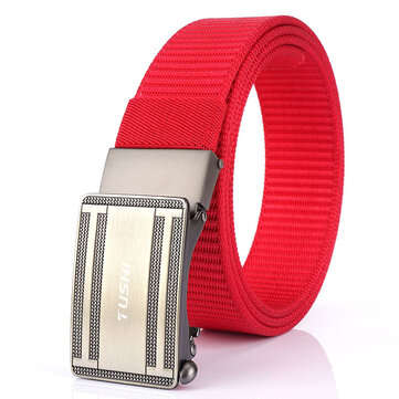 TUSHI 125cm Nonporous Military Tactical Belt Metal Buckle Business Waist Belt Waist... (COLOR.: RED)