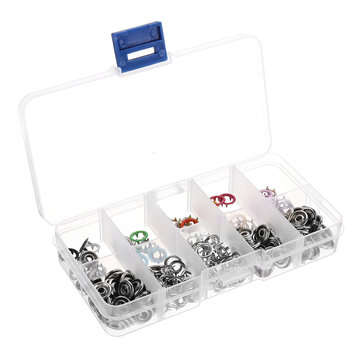 5 Sets 10 Colors of Hollow Five Claws of Box Set Total Buttons Metal Sewing Press Studs Snap Fastene