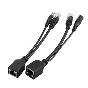 10pcs  POE Adapter Cable Tape Screened POE Switch Cable POE Splitter Injector Power Supply 12V Synth