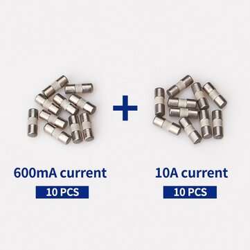 10/20pcs ANENG 10*3.5mm Ceramic Fuse 600mA 10A 250V for Multimeter (TYPE: B5PCS)