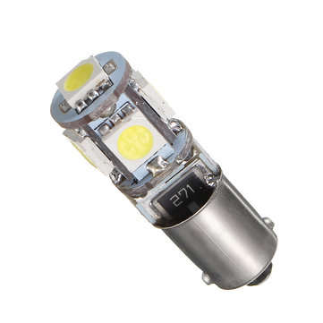 2PCS BAX9S H6W 5-SMD LED Side Marker Lights Tail Parking Interior Bulbs Canbus Error Free 12V 6000K