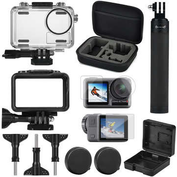 SheIngKa 40M Waterproof Protective Case Frame Shell Screen Film Selfie Stick for DJI OSMO Action Spo