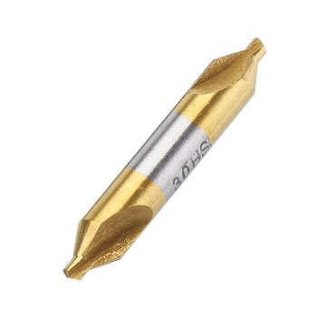 Drillpro 6pcs HSS Center Drill Bit 1/1.5/2/2.5/3/5mm 60 Degree Titanium Coated Countersink Drill Bit