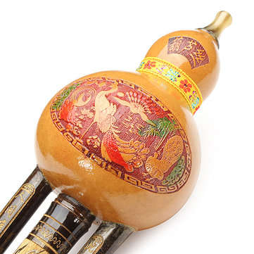 Natural Bamboo Gourd Cucurbit Flute C Tone Chinese Minority Instrument