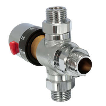 Copper Thermostatic Mixer Mixing Hot/Cold Water Shower Solar Water Heater Valve