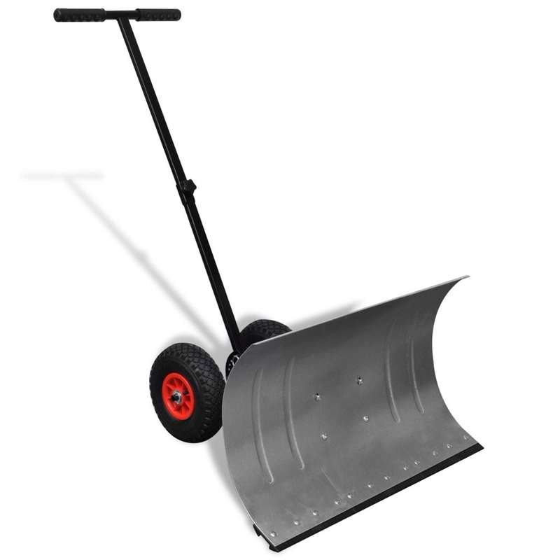 Manual snowplow with wheels