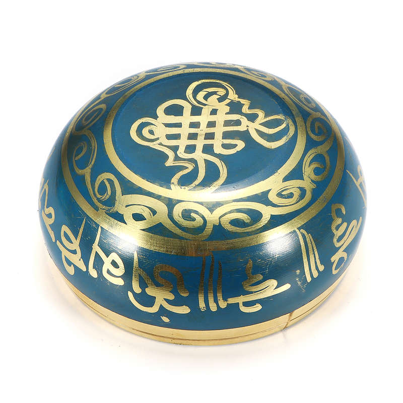 95mm Blue Tibetan Yoga Singing Bowl Buddhism Chime Resonance Meditation Chakara