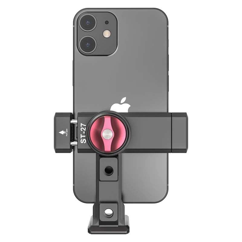 Ulanzi ST-27 Iron Man IV 360 Rotatable Phone Clip Clamp Mount Holder with Cold Shoe for Mobile Phone