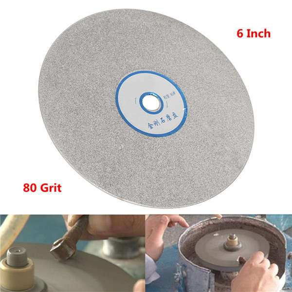 6 Inch 80 Grit Diamond Coated Grinding Disc Flat Lap