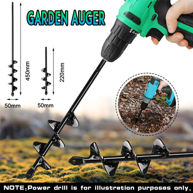5x22/5x45cm Garden Auger Small Earth Planter Drill Bit Post Hole Digger Earth Planting Auger Drill B