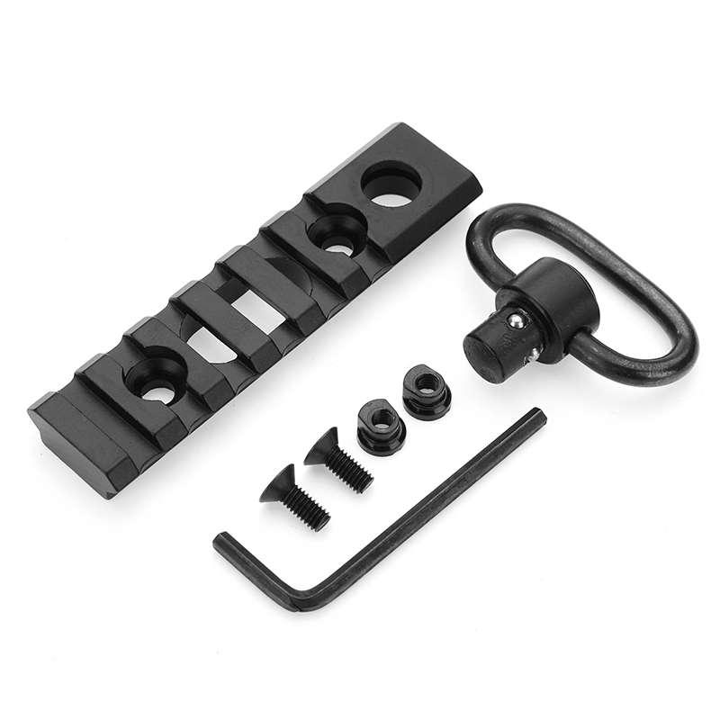 6-Slot 8-Slot Keymod Picatinny Rail Section & Push Button QD Sling Swivel Socket Adapter C (Size #1)