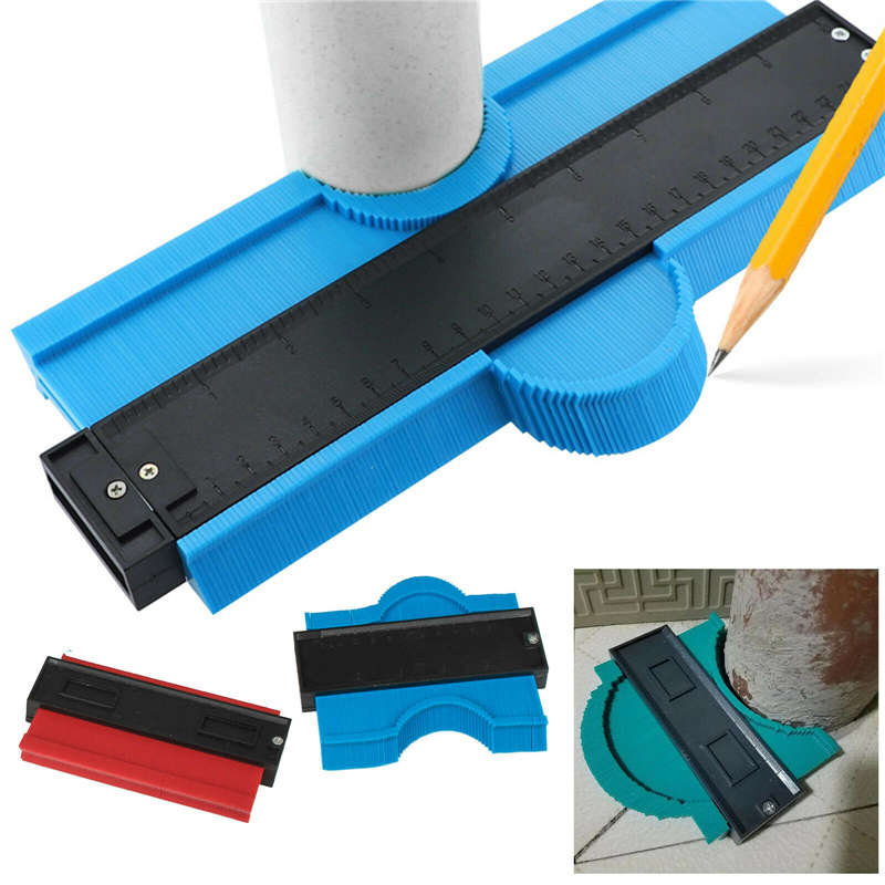 10'' Shape Contour Duplicator Profile Gauge Tiling Laminate Tiles Shaping Tool (Color Red)
