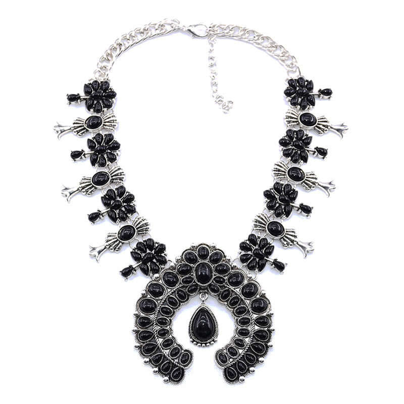 New Bohemia Turquoise Blossom Necklace Flower Pendant Chain Choker Best Gifts Fo