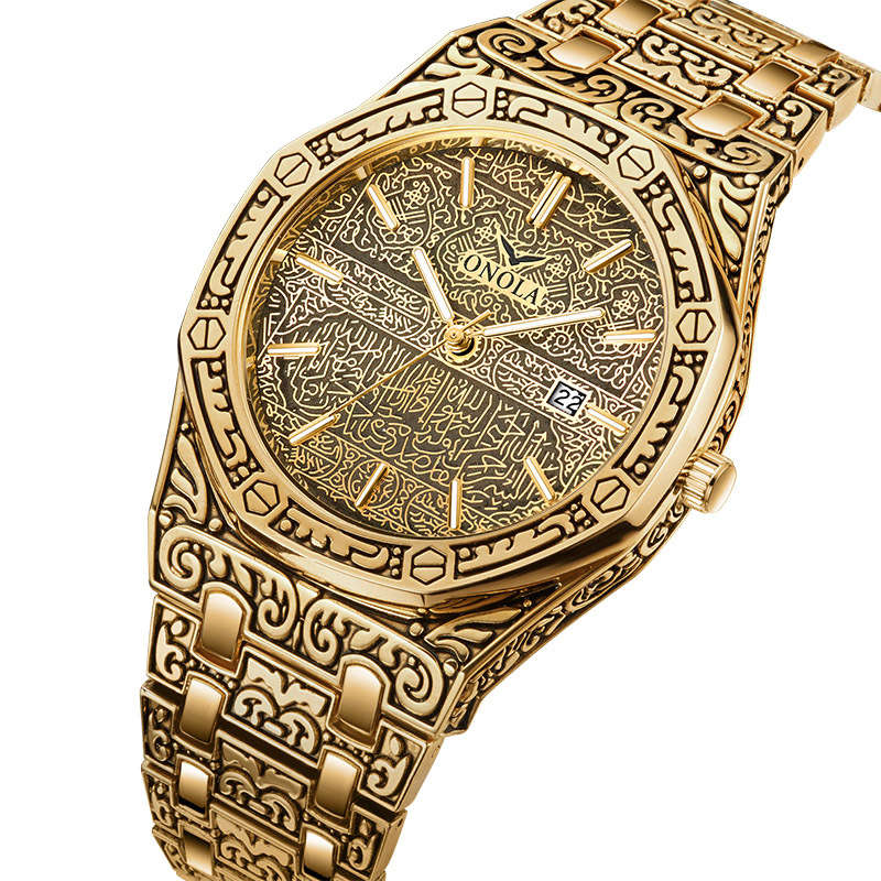 ONOLA ON3808 Fashion Men Watch Date Display Stainless Steel Strap Wate