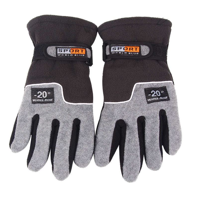 ZANLURE XY-488 25CM 56G Fleece Winter Warming Gloves Outdoor Full Palm Hiking Fishing Gloves