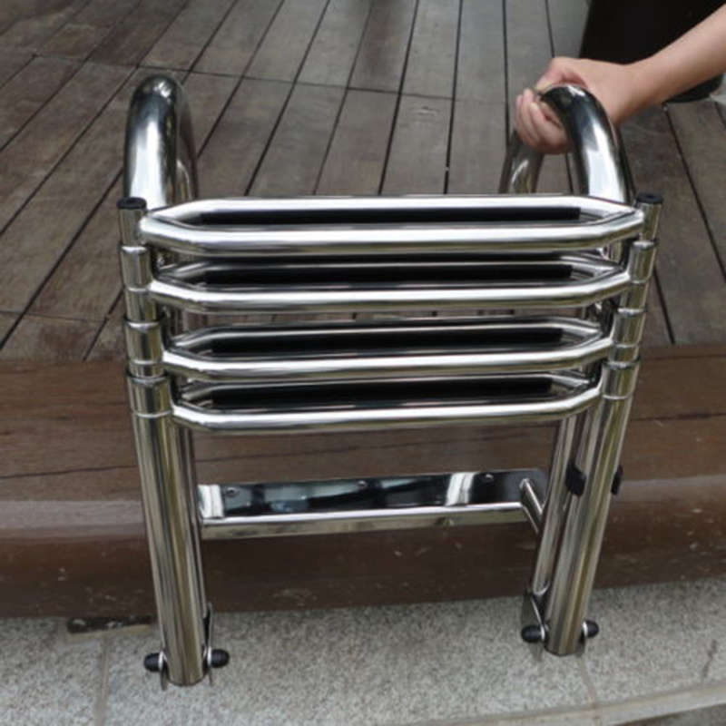 Stainless Steel Swimming Pool 4 Step Ladder Dock Boat Ladder Decorative Hardware