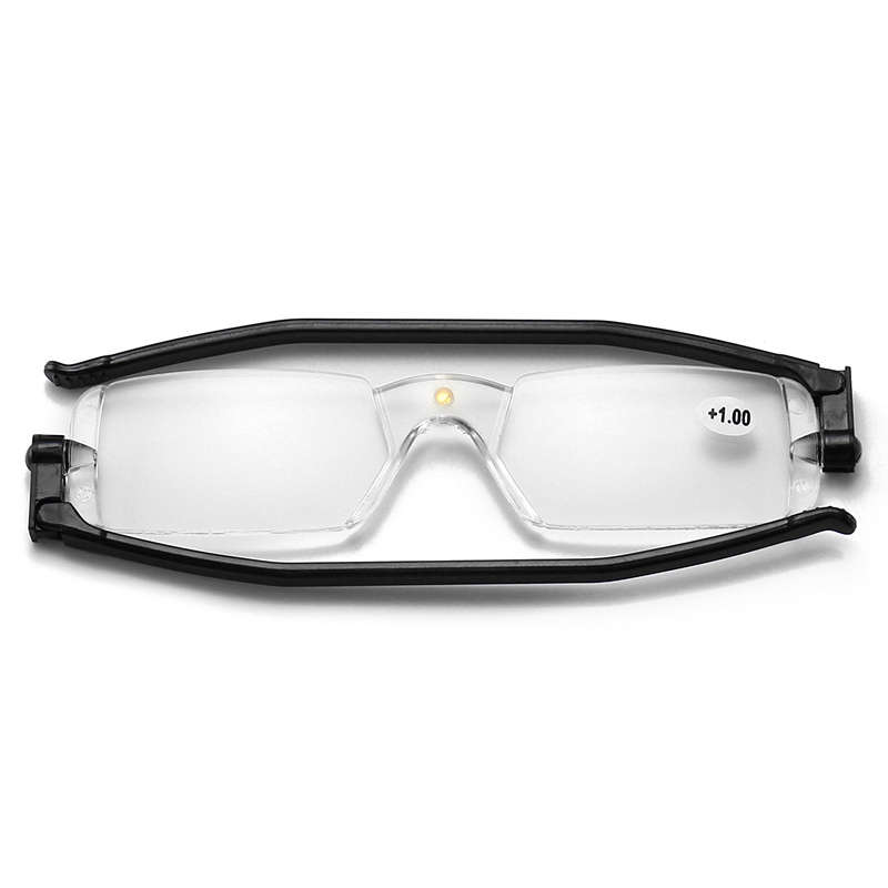 Portable 360 Rotation Folding Reading Glasses with Case An (Magnification Strength 4.0 Color Orange)