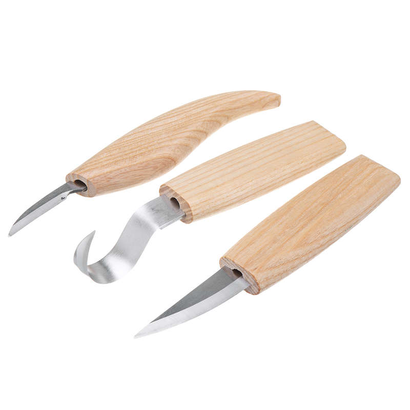 3Pcs Wood Carving Woodcarving Tool Kit Hook Spoon Whittling Beaver