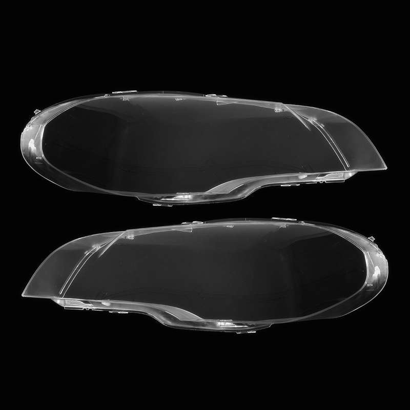 Car Headlight Cover Clear Plastic Lens Lampshade Pair for BMW X5 E70 2008-2013