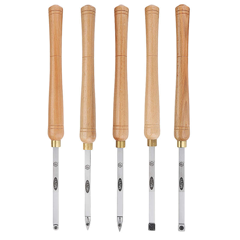 Lathe Wood Turning Tool Carbide Insert Cutter Tools Square Shank with Wood Handle Woodwork (Model D)