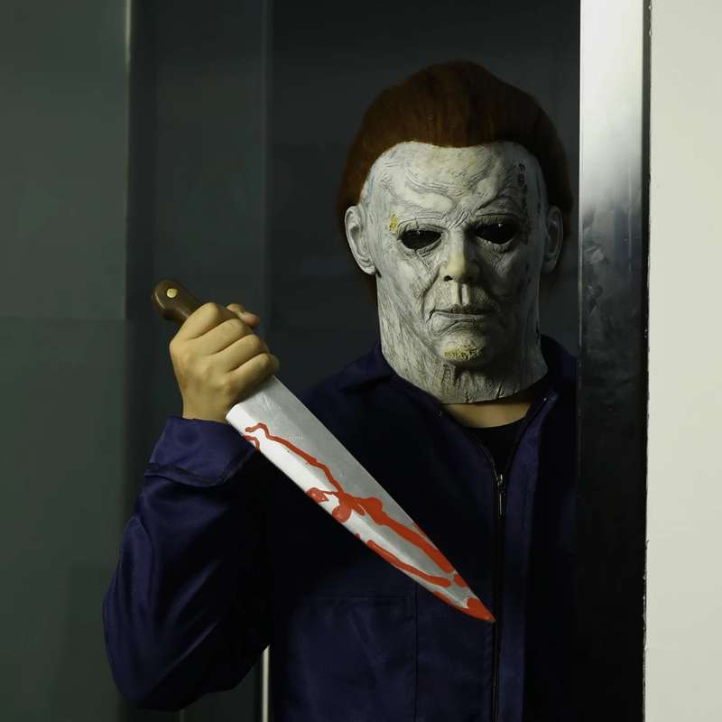 Horror Michael Myers LED Halloween Kills Mask Cosplay Scary Killer Full Face Latex Helme (color1 #2)