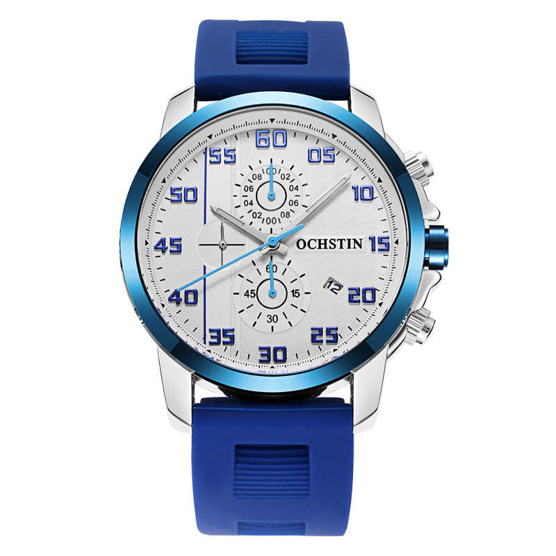 New OCHSTIN GQ080 Bussiness Style Male Wristwatch Silicone Band Analog Sport Qua