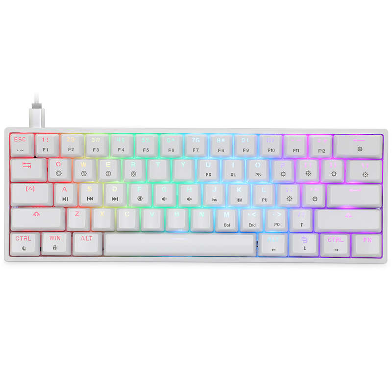 Geek GK61 61 Keys Mechanical Gaming Keyboard Hot Swappable Gateron Optical Switch RGB