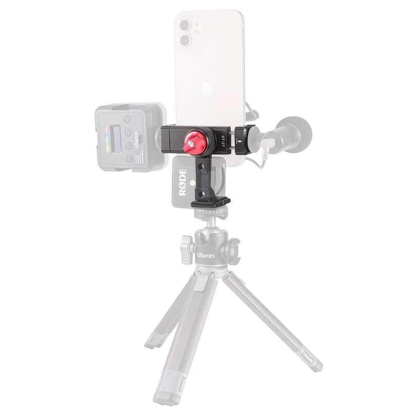 Ulanzi ST-27 Iron Man IV 360 Rotatable Phone Clip Clamp Mount Holder with Cold Shoe for Mobile Phone