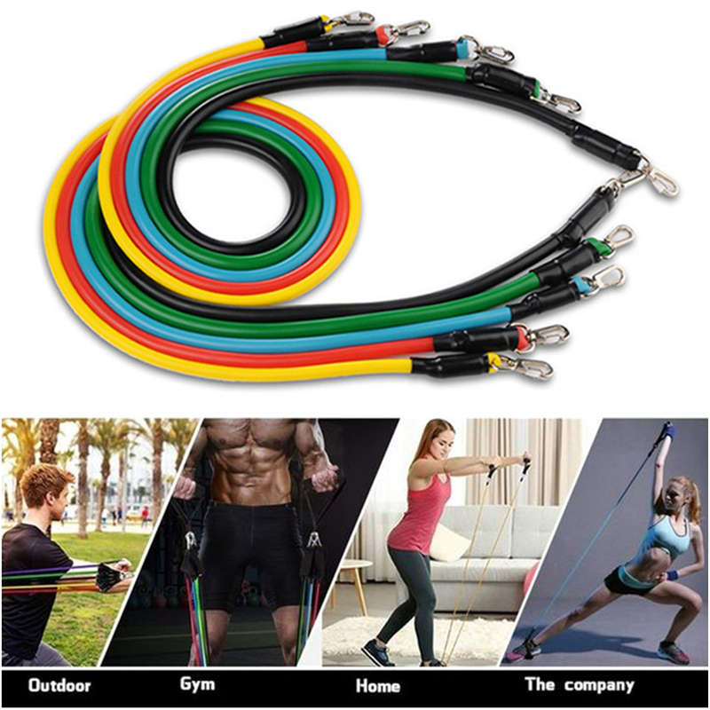 11PCS Resistance Bands Set Exercise Bands Legs Ankle Straps for Resistance Train
