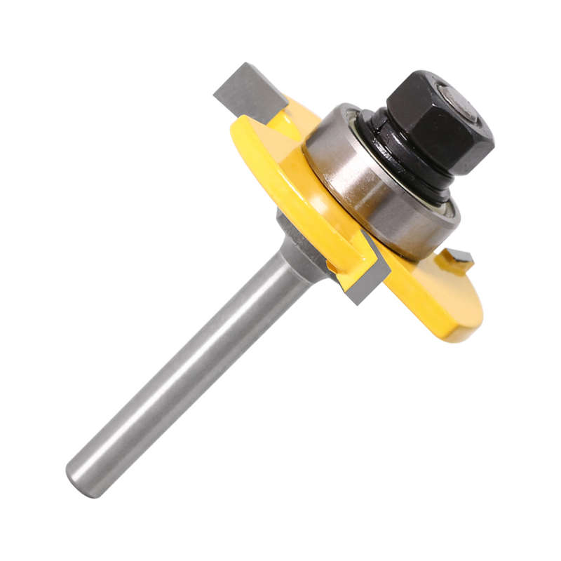 3Pcs 6mm 1/4 Shank Tongue & Grooving Joint Router Bit 45 Degree Lock Miter Router Set Stock Wood Cut