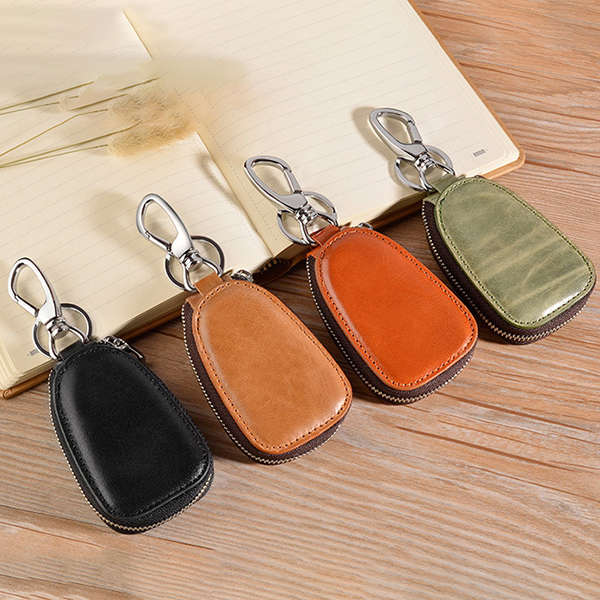 New Men Genuine Leather Car Key Case Key Bag Holder