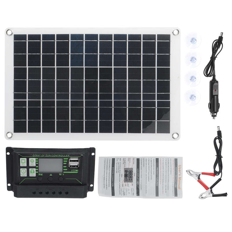 50W Solar Panel Kit MPPT Solar Charge Cotroller 12V Battery Charger 10-100A LCD