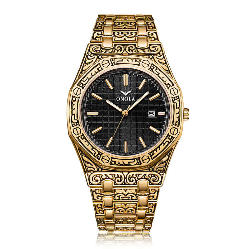ONOLA ON3808 Fashion Men Watch Date Display Stainless Steel Strap Wate