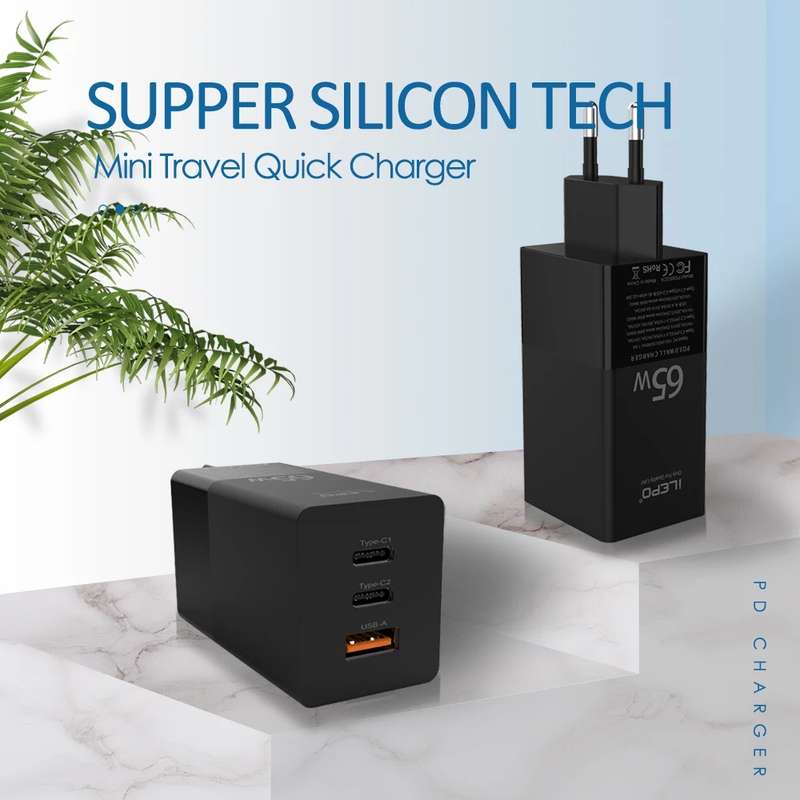iLEPO GaN Charger 65W PD Fast USB Wall Charger for iPhone 12 Pro Max for Samsung Galaxy Note S20 ult