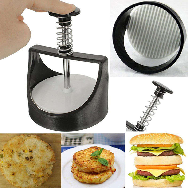 New Plastic Burger Press Slider Patty Mold Stainless Steel Meat Press Maker Cook