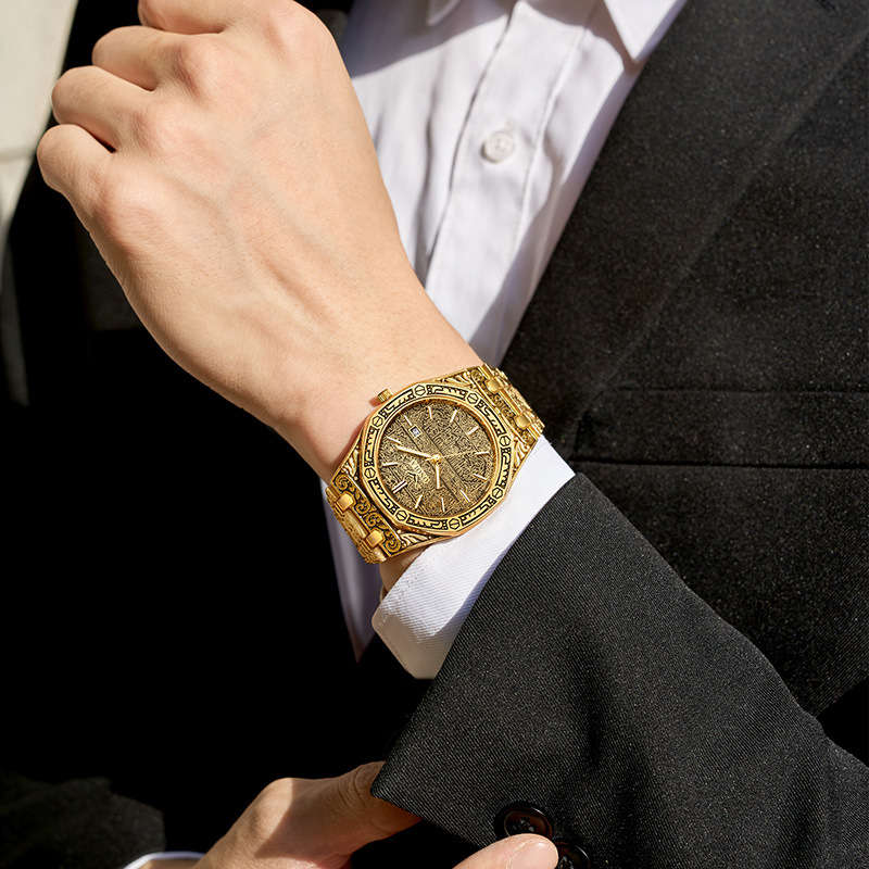 ONOLA ON3808 Fashion Men Watch Date Display Stainless Steel Strap Wate