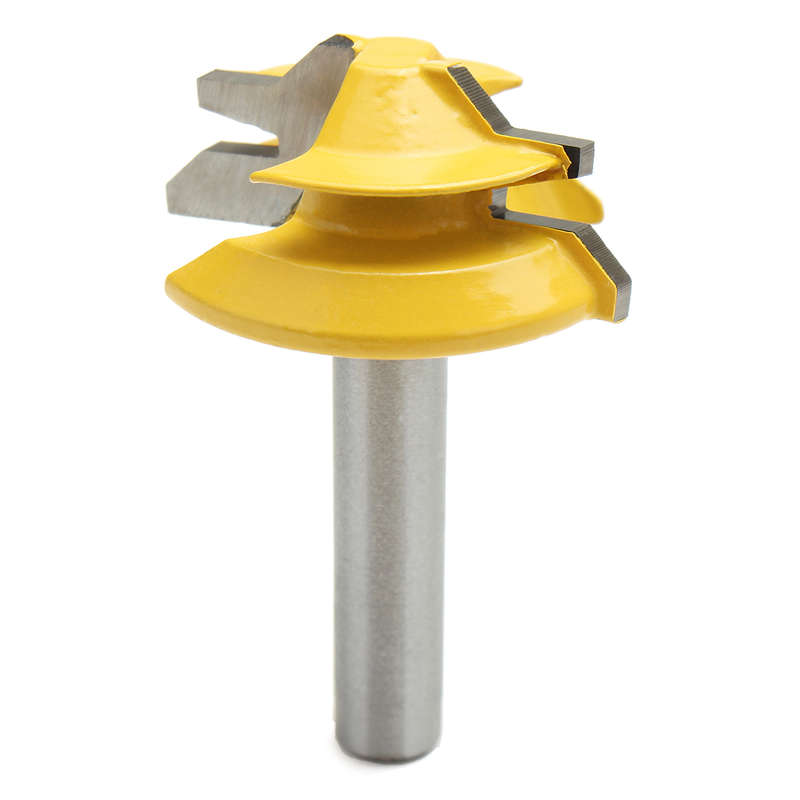 45 Degree Lock Mitre Glue Joint Router Bit Woodwork Cutter 8mm Shank 2-2/25" Len